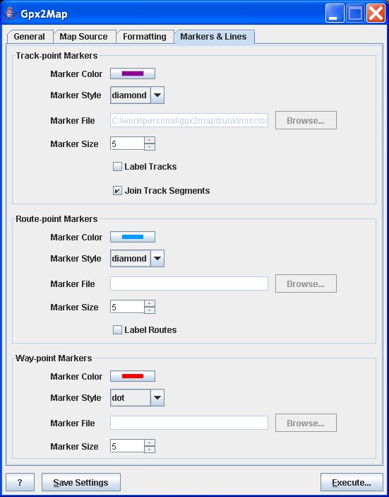 Markers & Lines Tab